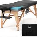 KCC Memory Foam Massage Table Premium Portable Foldable Massage Bed Height Adjustable, 84 Inches Long 28 Inchs Wide Home Salon Spa Bed Tattoo Table with Accessories &Carrying Case, Easy Set Up (Black)