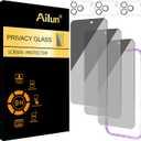 Ailun 3 Pack for iPhone 17 Pro Max Privacy Screen Protector [6.9 inch]+ 3 Pack Camera Lens Protector with Installation Frame, Dynamic Island Compatible,  Anti Spy Tempered Glass[9H Hardness]-HD