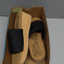 Skechers Women's SUMMERS - SALT SPRAY, Raffia Platform Slide, Black, 6.5M