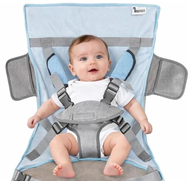 Toddler Airplane Seat Extender & Travel Bed-Enfant Travel Seat Cushion for Comfortable in-Flight Sleep. You can Strap The Child into a Chair at Home, at Church, Anywhere. (Blue)