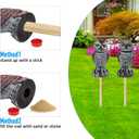 Hedoc 2 Pack Fake Owl Decoys to Scare Birds Away, Rotating Head Bird Deterrents, Nature Enemy Scarecrow Plastic Statues, Pest Repellent for Gardens and Patios