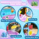 Handwell Water Table for Toddlers, 3-Tier Sand and Water Table with Umbrella & Water Toy Accessories, Rain Shower Splash Pond Water Toy, Kids Activity Sensory Playset, Summer Outdoor Toys for Girl Boy