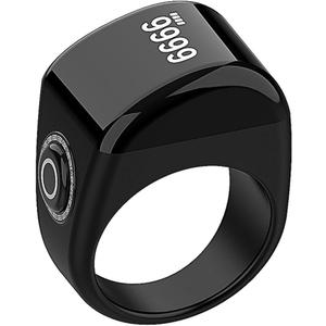 Zikr Ring- Muslim Digital Azan Alarm Clock, Digital Tasbih Finger Counter with OLED Screen, Waterproof, APP Support Counter Smart Ring(Black, 10 inch)