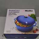 Mueller 6qt Enameled Cast Iron Dutch Oven, Heavy-Duty Casserole and Braiser Pan with Lid and Knob, Safe for All Cooktops, Aqua Blue