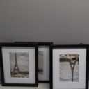 8x10 Black Picture Frames set of 3, Made of Wooden and Glass Photo frame - Displays Picture 5x7 with Mat or 8 x 10 without Mat, Desktop & Wall Collage Frame set