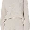 The Drop Women's Alice Crew-Neck Back-Slit Ribbed Pullover Sweater, S