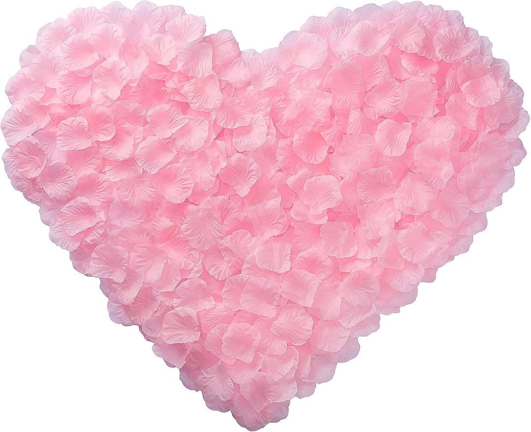 3000 PCS Pink Artificial Silk Rose Petals for Romantic Night, Wedding, Party, Anniversary Flower Decorations