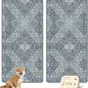 nunubaby Washable Pee Pads for Dogs, Stylish, Non-Slip and Leak-Proof Pee Pads. Reusable Potty Pads for Dogs for Crates and Floors.(Blue/Multi, 36" x72" )