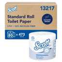 Scott Professional 100% Recycled Fiber Standard Roll Toilet Paper, Bulk (13217), 2-Ply, Elevated Design, White, Individually Wrapped (80 Rolls of 473 Sheets, 37,840 Sheet Total)