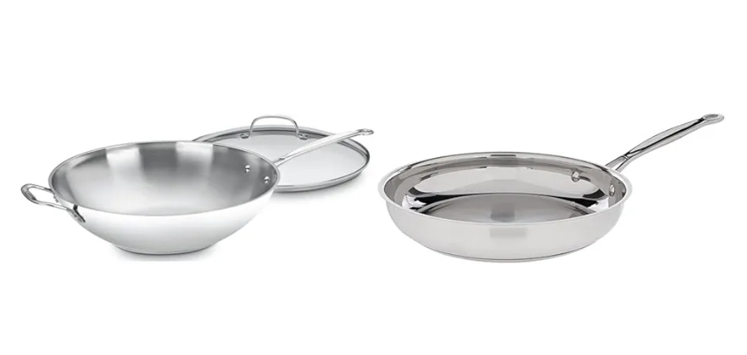 Cuisinart 14-Inch Stir-Fry Pan, Helper Handle and Glass Cover, Chef's Classic Stainless Steel, 726-38H & 10-Inch Open Skillet, Chef's Classic Stainless Steel Cookware Collection, 722-24 Cuisinart 14-Inch Stir-Fry Pan, Helper Handle and Glass Cover, Chef's Classic Stainless Steel, 726-38H & 10-Inch Open Skillet, Chef's Classic Stainless Steel Cookware Collection, 722-24
