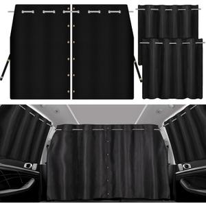 XCBYT Car Window Shades - Set of 3 Privacy Sun Shades with 1 Divider Curtain & 2 Side Window Shades, 99% Light Block for Van, SUV, Pickup Truck, Travel, Nap, Camping