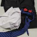 LMQML 8 Piece Boys Suit Slim Fit Formal Suit Set, Adjustable Waist, for Toddler Boy Teenage, Wedding, Graduation, Churches, 16