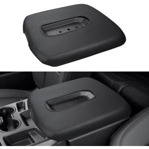 INTGET Center Console Armrest Cover for 2026 Chevy Silverado & GMC Sierra 2019 2020 2021 2022 2023 2024 2025, Center Console Lid, Arm Rest Box Protector (Black Stitches, Jump Seat 2019-2025)
