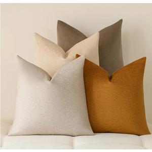 A Moment Waterproof Throw Pillow Covers Set of 4,20x20 Inch Outdoor Stain Resistant Pet Friendly Pillowcases Cushion Covers for Patio Sofa and Living Room,Brown A Moment Waterproof Throw Pillow Covers Set of 4,20x20 Inch Outdoor Stain Resistant Pet Friendly Pillowcases Cushion Covers for Patio Sofa and Living Room,Brown