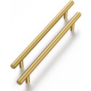 Haliwu 30 Pack Cabinet Handles Brass Gold Cabinet Pulls 5 Inch Hole Center Drawer Pulls Modern Bar Dresser Handles for Bathroom Kitchen Bedroom