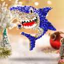 Shark Ornament Gifts for Shark Lovers Ornaments for Christmas Tree Hanging Xmas Decorations Clearance Keepasake (Dark Blue)