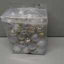 Lunmon 72 Pcs Christmas Ball Ornaments Bulk Champagne Gold Silver White Tree Ornaments 1.57/ 1.97/ 2.36 Inch Shatterproof Matte Glitter Xmas Baubles Assorted Elegant Christmas Decor for Xmas Tree Home