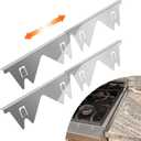 2Pack Stainless Steel Stove Gap Covers, Upgraded Oven Side Gap Filler. Heat-resistant, Attractive and Convenient, 13 to 27.5 In, Ideal for Filling the Gap Between Kitchen Stove and Countertop