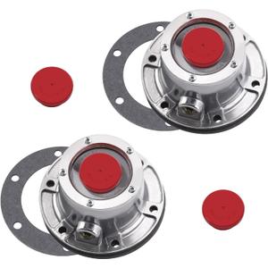 343-4024 Trailer Hub Caps Compatible with Stemco,3434024 Aluminum Hub Cap for Trailer Axle with Extra 2 Rubber Plugs and Gaskets(Pack of 2)