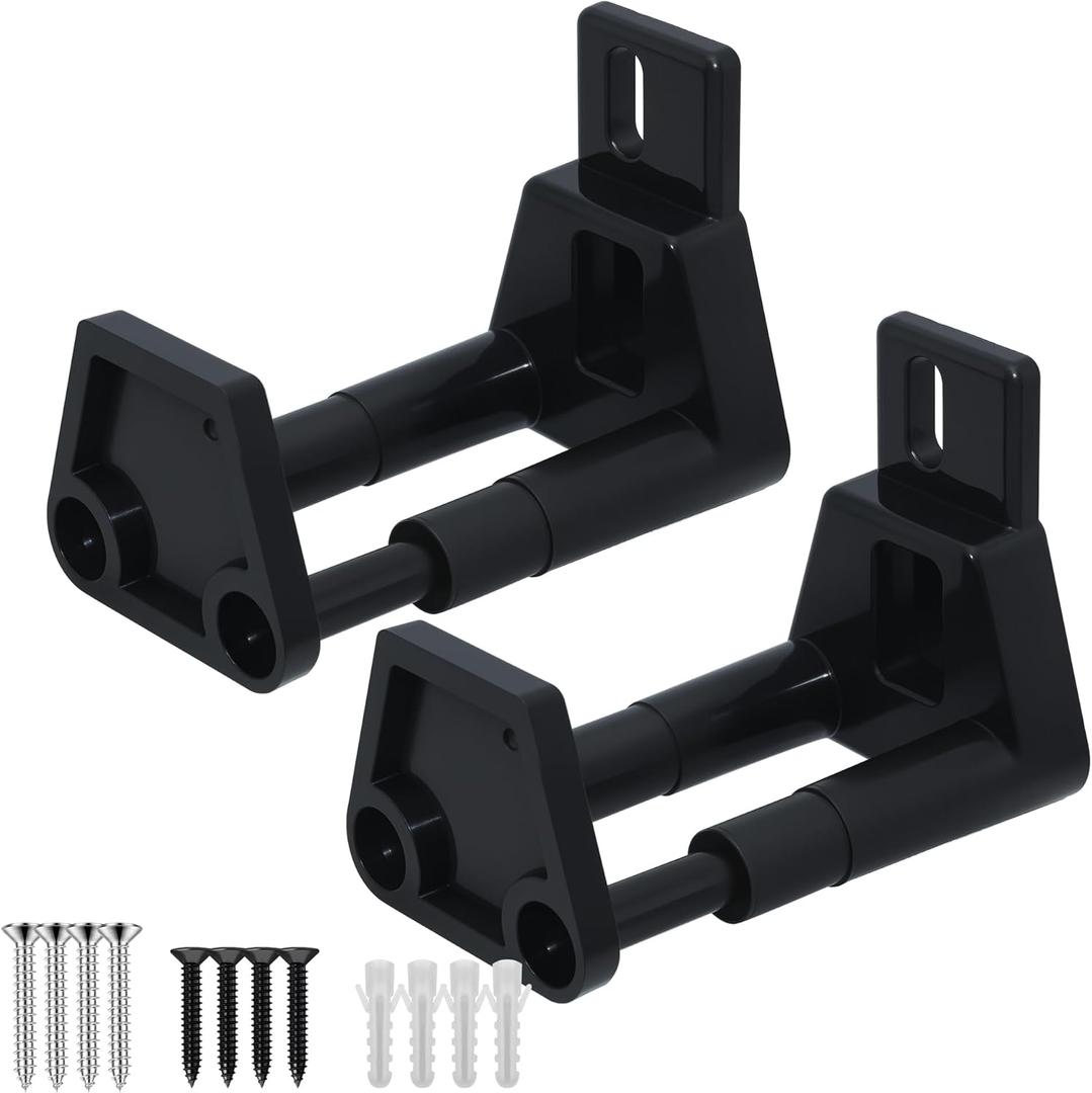 Barn Sliding Door Floor Guide, Adjustable Wall Mount Sliding Door Guide, RV Sliding Door Guide with Screws, Black (2 Packs)