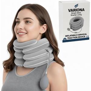 FDA Registered Neck Traction Device for Pain Relief  Inflatable Cervical Neck Stretcher for Home Use, Adjustable Support for Neck Stiffness & Posture, Fits 12"17" Neck Size