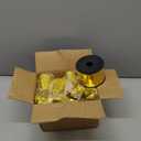 24 PCS Balloon Weights Metallic Anchor, Balloon Holder Heavy Weights with and 1 Roll Iridescent Crimped Ribbon for Balloons Table Party Favor Birthday Decor(Gold)