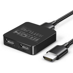HDMI Splitter 1 in 2 Out, 4K HDMI Splitter for Dual Monitors, 1x2 HDMI Splitter 1 to 2 Amplifier Supports Full HD 1080P 3D for Xbox PS4 Fire Stick Blu-Ray HDTV (1 source onto 2 displays)