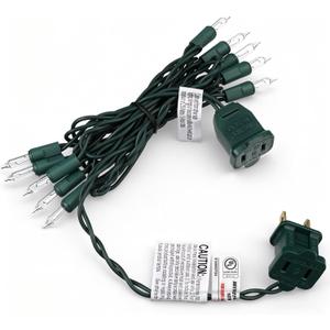 Mini Christmas Lights String Warm White Vintage Short Strand String Lights, Clear Bulbs Wire Fit Light up Christmas Decorations(10 Bulbs Connectable,5ft,Green)