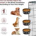 2 Pack Kennel Bowls Mountable Stainless Steel Crate Bowls for Dogs No Spill Hanging Kennel Water Feeder with Clamp Holder 2 Sizes7.08x2.83,6.3x2.63 Black Red