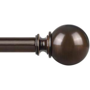 KAMANINA Curtain Rods 32 to 58 Inches (2.6-4.8ft), Antique Bronze Single Curtain Rod for Windows, 7/8 Inch Decorative Drapery Rod with Round Finials KAMANINA Curtain Rods 32 to 58 Inches (2.6-4.8ft), Antique Bronze Single Curtain Rod for Windows, 7/8 Inch Decorative Drapery Rod with Round Finials