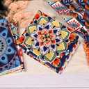 Bohemian Floral Kitchen Towels Set of 6 - Absorbent 24x16 Inch Dish Towels with Boho Mandala Design, Colorful Dish Cloths for Drying, Gift for Chef, Cook, Women, Housewarming & Hostess