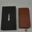 SHIELDON Case for iPhone 14 6.1" 2022, Genuine Leather Folio Wallet Case Magnetic Closure RFID Blocking Credit Card Slots Kickstand Full Protection Cover Compatible with iPhone 14 - Retro Brown