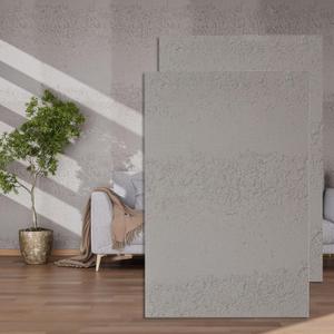 3D Wall Panels - 4PCS 47.2"x23.6" Faux Stone Wall Covering - MCM Modified Clay Material for Home Art, Accent Brick, Modern Exterior/Interior Decoration, Covering 31 sq.ft Cement Grey