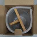 Onsogi Glass Toothbrush and Toothpaste Holder with Bamboo Divider for Bathroom Countertop, Toothbrush Organizer Stand for Bathroom Vanity Countertops - 1 Pack