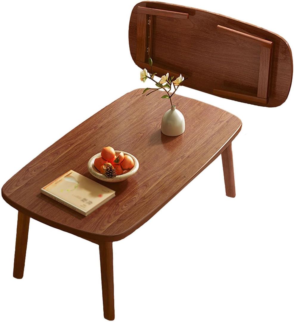 Multifunction Portable Foldable Floor Table, Low Japanese Folding Coffee Tables, Small Space Tatami, Chabudai, for Eating, for Bedroom, Living Room, Balcony, No Assembly