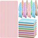 Preboun 50 Pcs Striped Beach Towels Bulk Oversized Pool Quick to Dry Bath Striped Towel for Hotel, Spa Hot Tub, Bath and Swim Summer, 28 x 60 Inches (Multicolored)