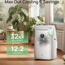DREO Inverter Dual-Hose Portable Air Conditioners 740S, High Efficiency, 14000 BTU ASHRAE (10000 BTU DOE) 42dB Quiet Smart AC Unit, Drainage-Free, APP/Voice/Remote Control, for Bedroom & Large Room