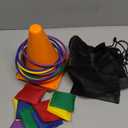 unanscre 31PCS 3 in 1 Carnival Outdoor Games Combo Set for Kids, Soft Plastic Cones Bean Bags Ring Toss Game, Gift for Birthday Party/Xmas