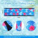6ft Pool Handrail Covers Hand Railing Covers with Zipper Anti Slip Summer Pool Safety Cover for Swimming Pools Inground Ladder Hand Rail Wraps(Palm Trees)