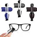 Portable Microfiber Eyeglass Cleaner (3 Count), Efficient and Durable Carbon Microfiber Technology, Lens Cleaner with Carbon Microfiber Tech and Mini Sunglasses Brush Cleaning Tool