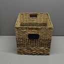 Storage Basket, 13x13x13 Inch Storage Cubes, Water Hyacinth Wicker Basket for Storage, Handmade Woven Baskets for Organizing, Set of 4 Wicker Storage Baskets for Shelves