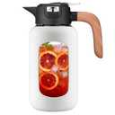 84 oz/2.5 Liter Glass Pitcher with Lid and Handle, Glass Carafe/Jug for Hot/Cold Water, Large Iced Tea Pitcher for Coffee, Juice and Homemade Beverage