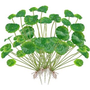 3Pcs Chinese Money Plant 14.5 in Artificial Lotus Leaf Fake Marsh Pennywort Plant Greenery Aesthetic House Plants for Home Decor Indoor Bathroom Table Shelf Desk Office Decor