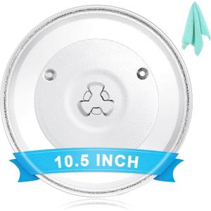 10.5" Universal Microwave Plate Replacement Glass Turntable | Fits GE, Panasonic, Magic Chef, Hamilton Beach, Oster, and More