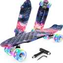 BELEEV 22 inch Skateboards for Kids, Cruiser Skateboard for Beginners Girls Boys Teens Adults, Mini Skateboards Classic Complete Skate Board with Skate T-Tool, Max Load 220 LBS