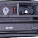 XANAD Hard Case for Epson Workforce ES-50 / ES-55R / ES-60W / ES-65WR / DS-30 / DS-70 / DS-80W Document Scanner (Case Only) (Black+Grey)