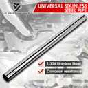 JY PERFORMANCE 3 Inch Universal Custom Exhaust Straight Pipe Stainless Steel T304 Tubing Piping | 47.3 Inch Long (3 Inch OD-2PCS)