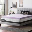 Lucid 4 Inch Lavender Infused Memory Foam Mattress Topper - Ventilated Design  Pressure Relieving Bed Topper - Mattress Pad  CertiPur Certified - Twin XL Size