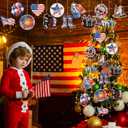36 Pcs Memorial Day Tree Decorations 4th of July Ornaments Patriotic Tree Ornaments Red White Blue Army Flag Hanging Decorations for 250th Anniversary Holiday Party(Classic Style)