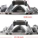 52031 air-gap Intake Manifold Aluminum Single Plane Compatible with SBC Small Block Chevy 305 350 400 1955-1995 3000-7500 RPM Polishing